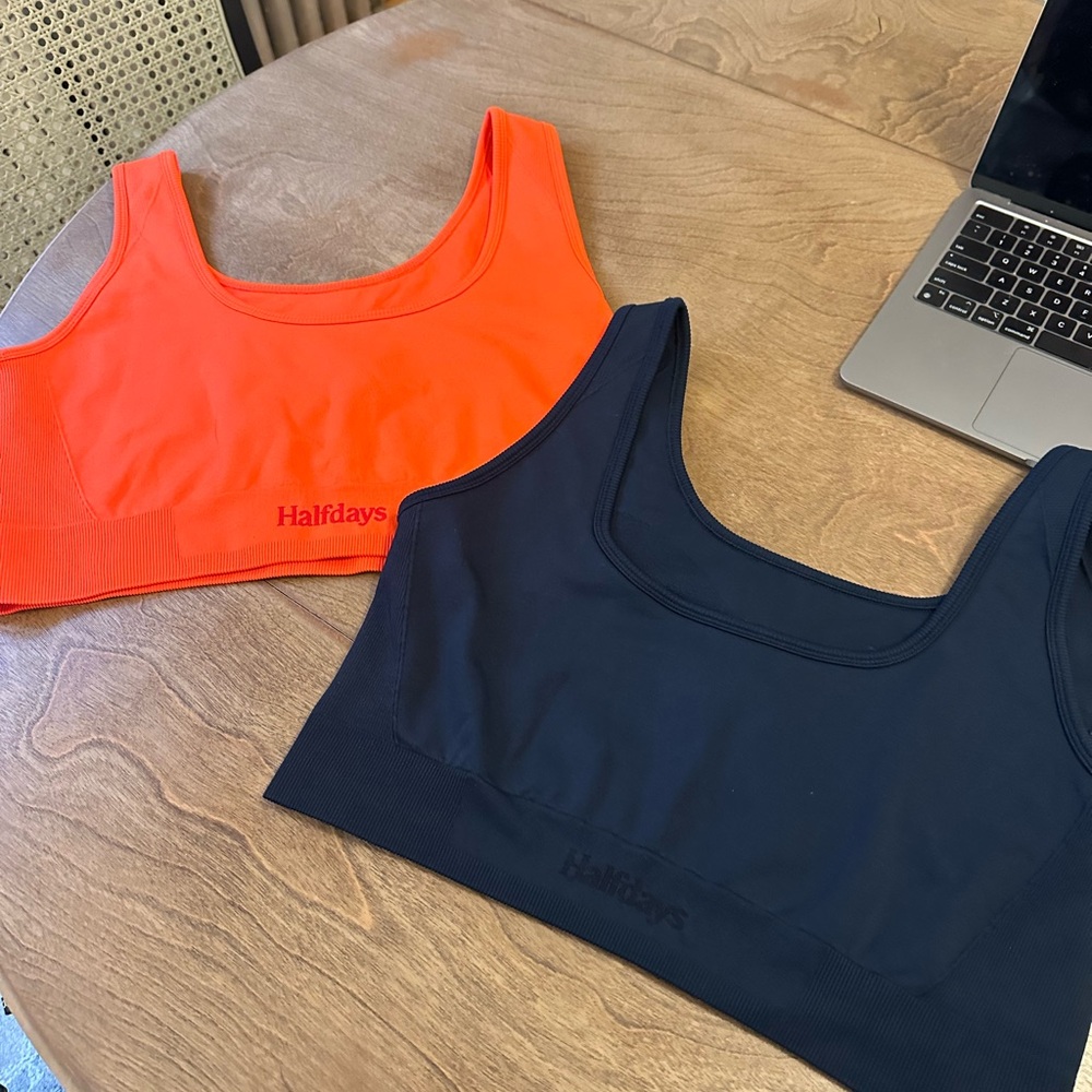 Lot of 2 Halfdays Crop Tops - Orange and navy